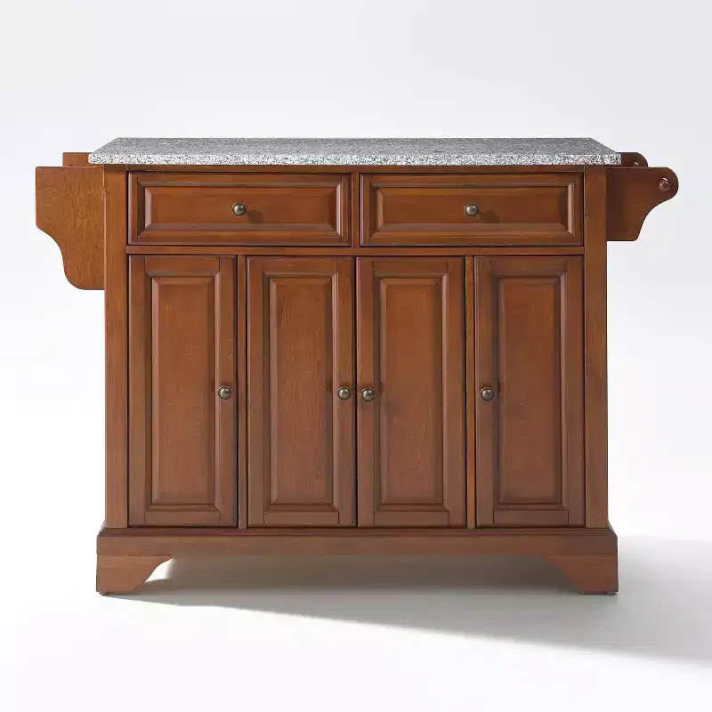 Gray Granite Top Full Size Kitchen Island/Cart