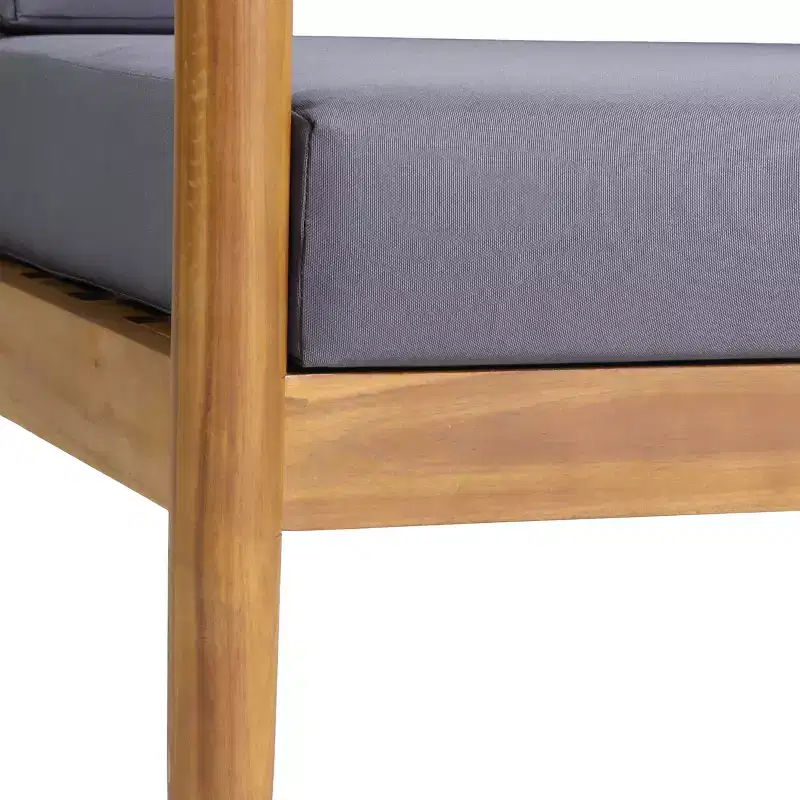 Magnolia 2pc Patio Acacia Wood Club Chairs: Water-Resistant Cushions - Christopher Knight Home
