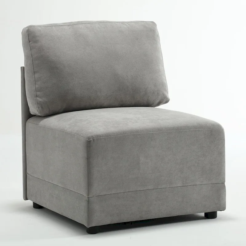 Modern Modular 3 Piece Reversible Sectional Linen Sofa Couch Optional in Free Combination