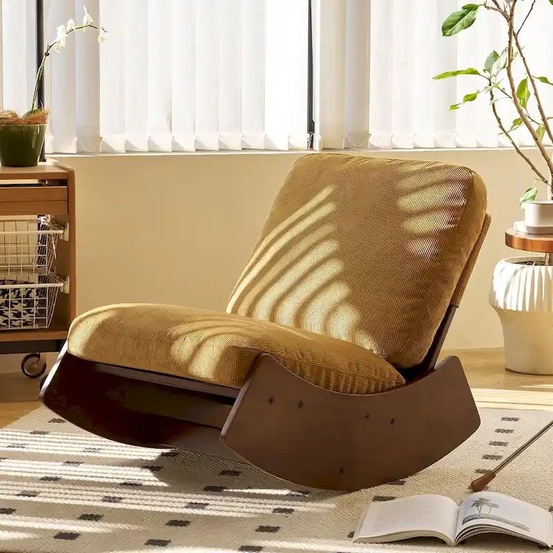Modern Corduroy Accent Rocking Chair, Set of 1
