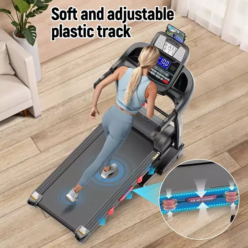 4.8HP Folding Incline Treadmill for Home Use with 64 Preset Programs, APP Control, 12MPH, Blutooth Speakers