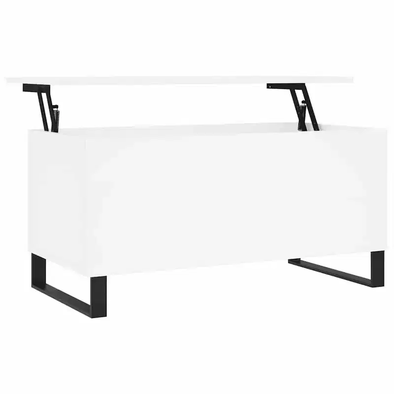 Coffee Table White Engineered Wood, Metal Medium Coffee Table