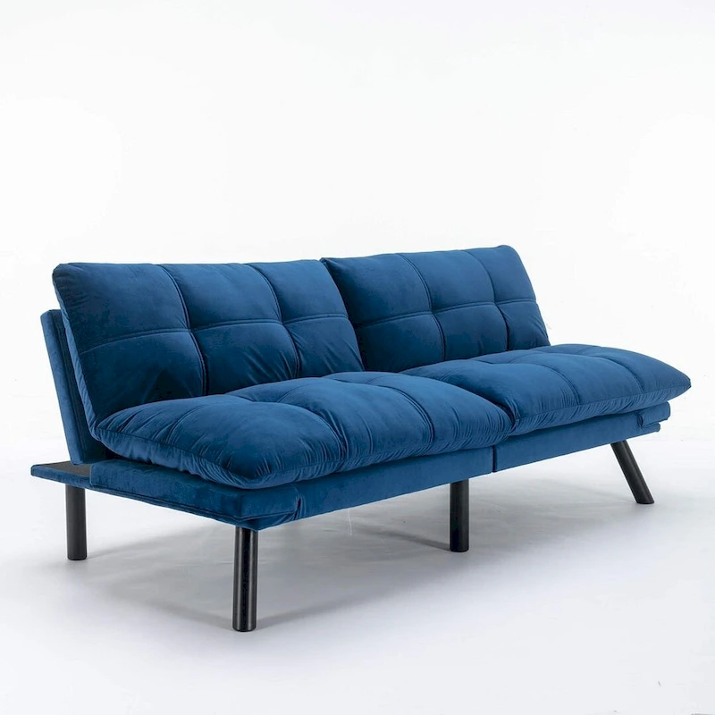 Modern Upholstered 2-Seater Sofa Bed with Adjustable Backrest and Armrests - 70:l