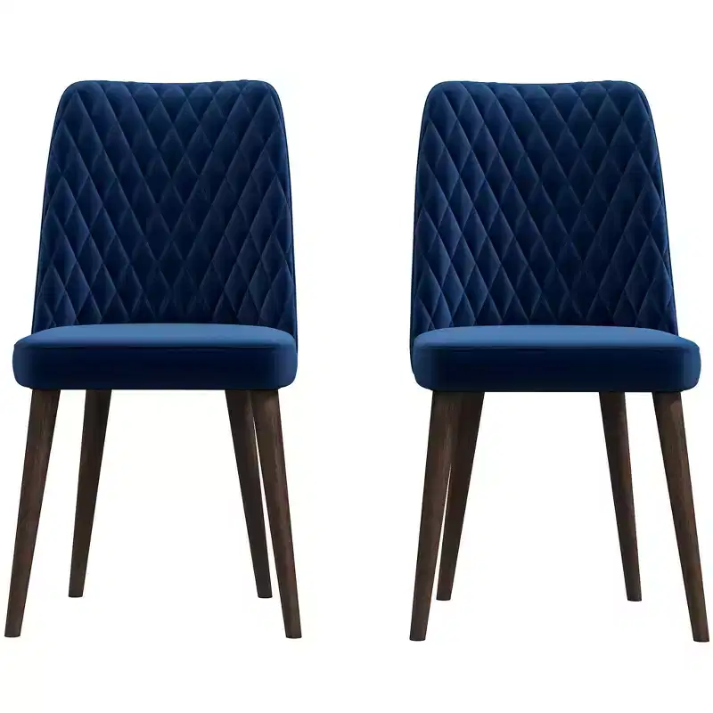 Dining Chairs Set of 2 with High Backs Mid Century Modern Kitchen & Dining Room Chairs Faux Leather Upholstered Wide Accent Chair