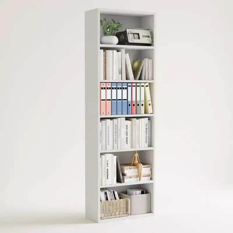 6 Shelf Industrial Bookcase, 63.6 Tall Rustic Wood Bookshelf with 250LB Capacity, Floor Standing Display Storage Shelves for Home Office