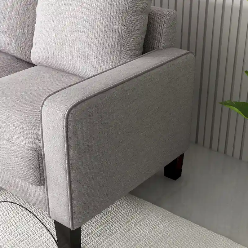 Modern Living Room Furniture Sofa in Beige Fabric 2+3