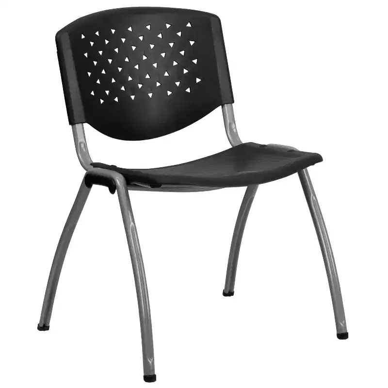 Home and Office Plastic Stack Chair with Perforated Back - Guest Chair