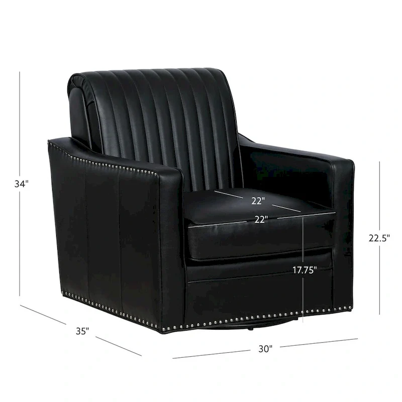 Carlota Faux Leather 360 Swivel Accent Chair