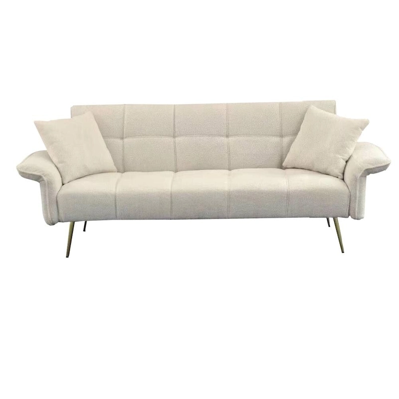 Modern 70-Inch Teddy Fleece Convertible Futon Sofa bed