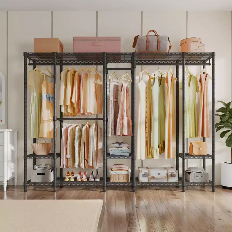 Extra Large Portable Closet Rack Heavy Duty Clothes Rack Max Load 1300 lbs