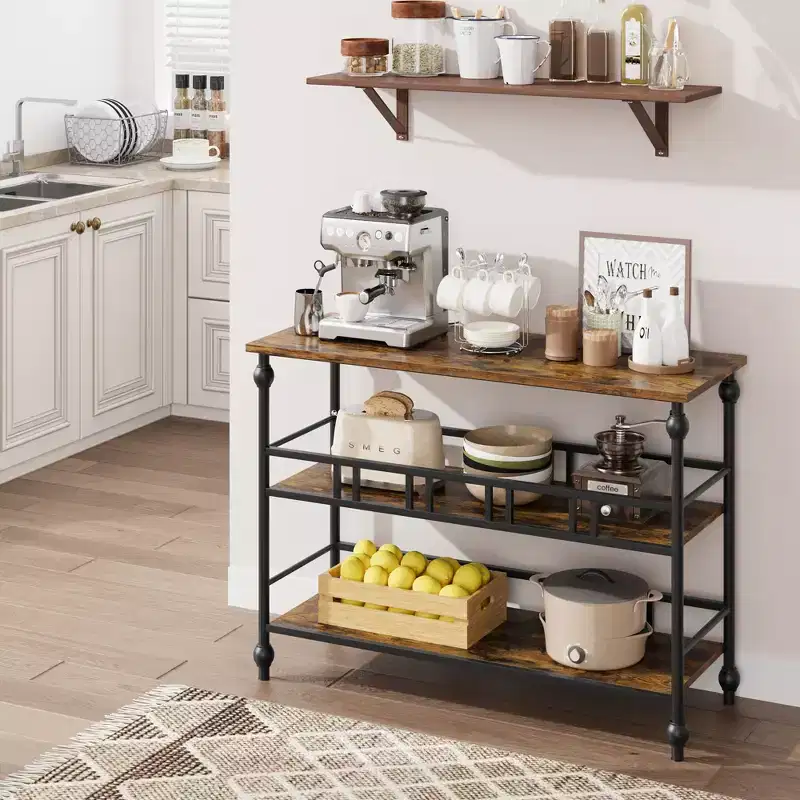 Metal MDF 3-Tier Narrow Console Table 43