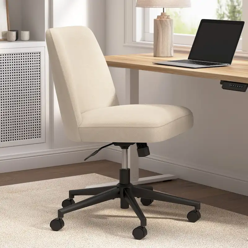 Mid Back Armless Office Chair with Wheels