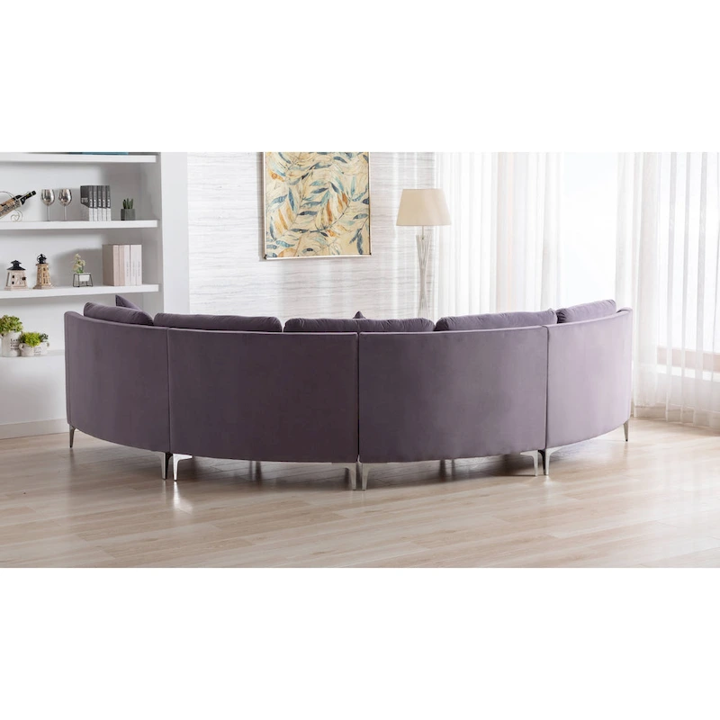 136 Velvet Semicircle couch Modular Curve Sectional Sofa