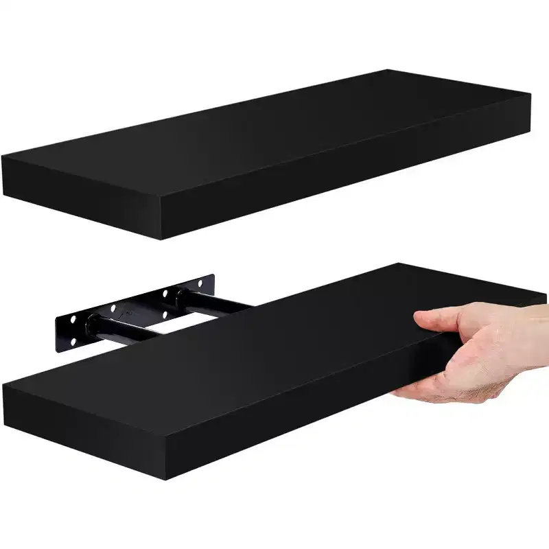 2 Pack 16 Inch Rectangle Floating Shelves - for Home Decor to Display Trophies, Books, Frames, and more