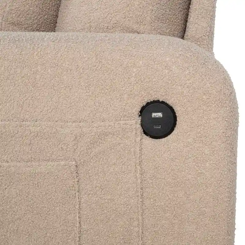61 Small Beige Loveseat Sofa with 2 Pillows and Cup Holder
