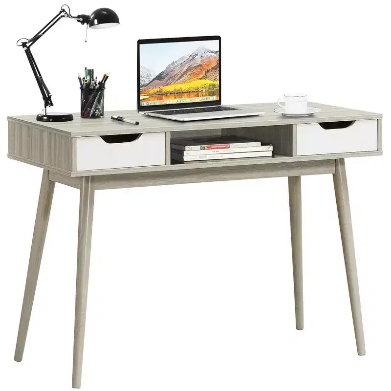 Computer Desk Writing Table w/ Drawers Laptop PC Workstation Home Oak/Walnut
