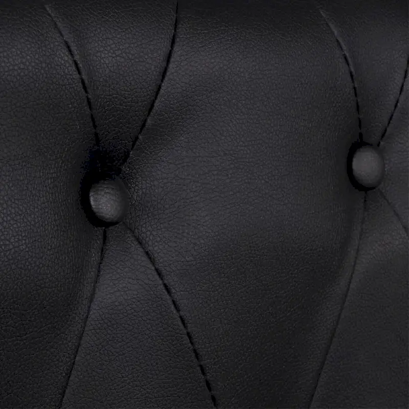 vidaXL Chesterfield Sofa Set 2-Seater and 3-Seater Black Faux Leather