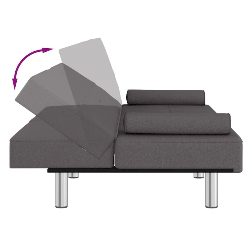vidaXL Sofa Bed Foldable Sleeper Sofa Couch Bed with Cup Holders Faux Leather - 78.7 x 35 x 27.6