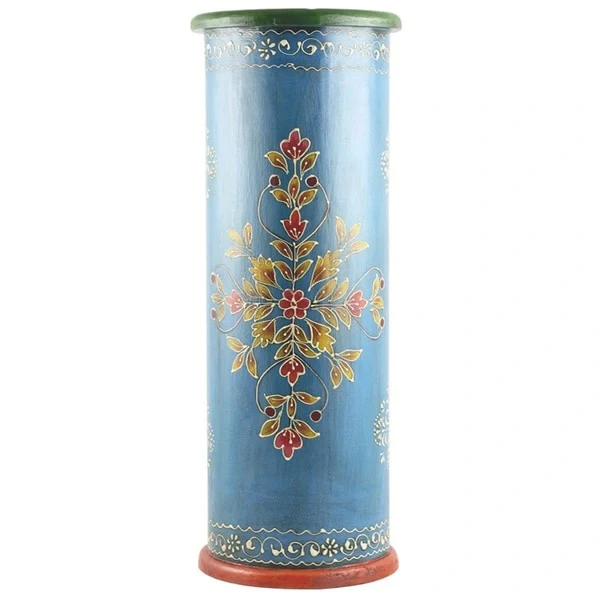 Handmade Wooden Umbrella Stand (India) - 22x7x7