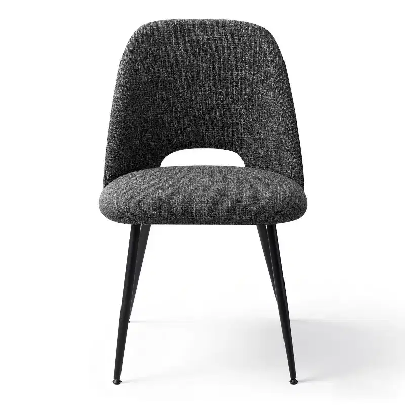 Set of 4 Modern Upholstered Dining Chairs, Armless Dining Room Chairs with Black Metal Legs, Comfortable Kitchen & Dining Side Chairs-Panipeachy