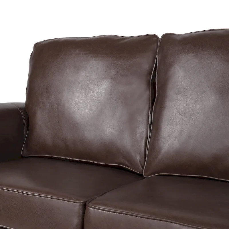 Dowd Faux Leather 3 Seater Sofa with Nailhead Trim by Christopher Knight Home