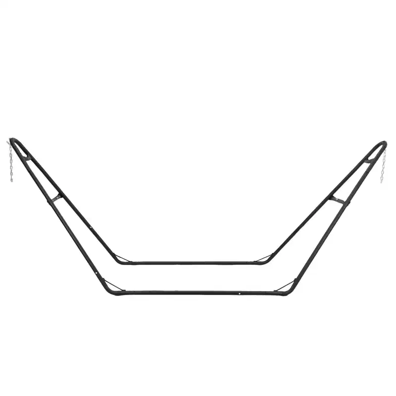 Adjustable Double Hammock Frame, Steel Frame Outdoor Balcony, Porch, Terrace, Deck and Backyard, 9-14 feet, Load-bearing 550 Pounds