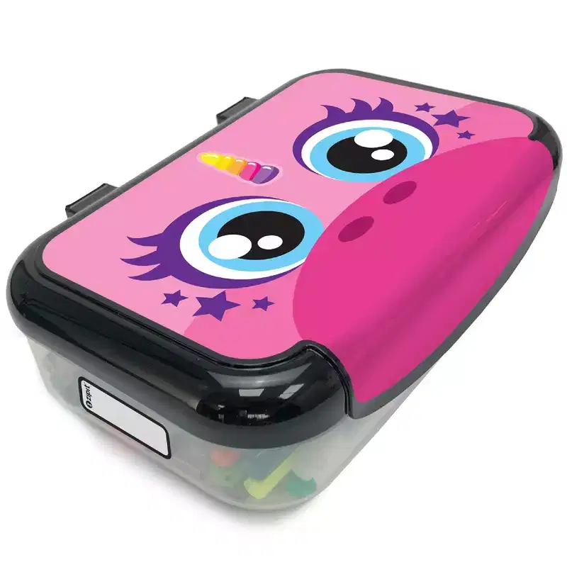 Recycled Plastic Pencil Box - Pink Unicorn - Large Capacity Case, Kids
