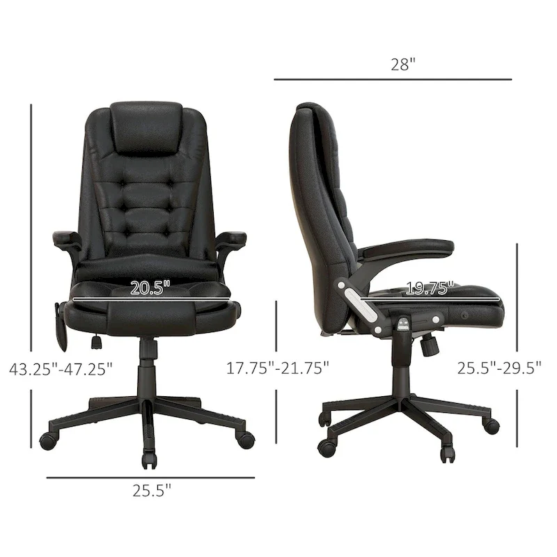 HOMCOM High Back Vibration Massage Office Chair with 6 Vibration Points, Beige