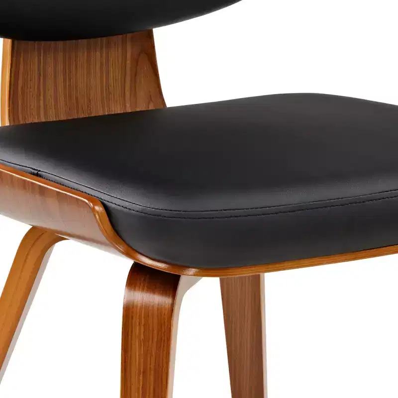 Upholstered Dining Side Chairs Set of 2, Black