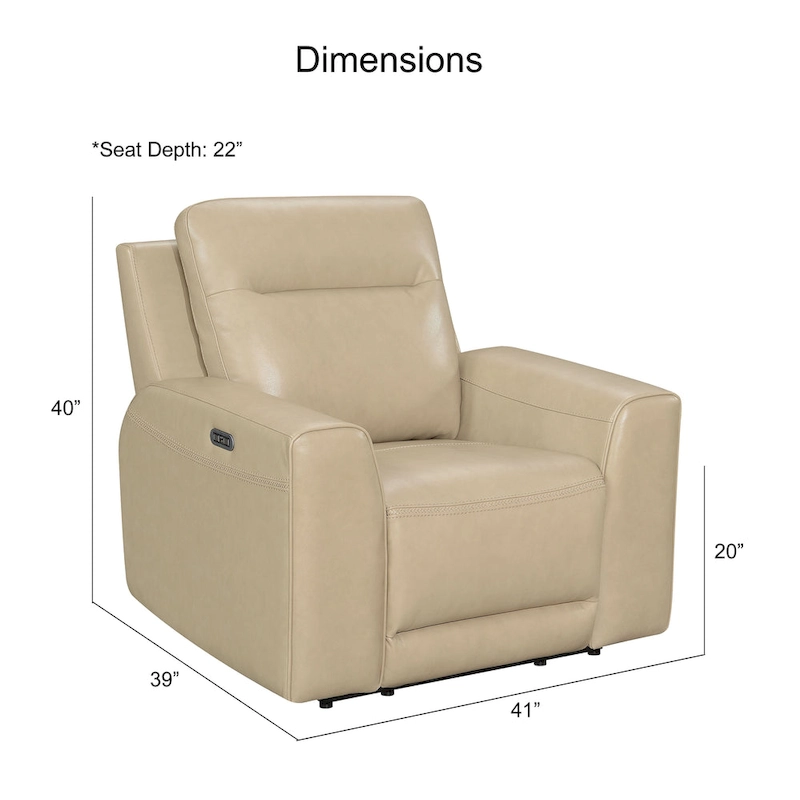 Steve Silver Dayton Top Grain Leather Power Reclining Chair