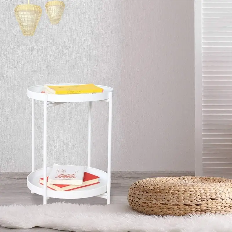 Table 2-Tier Metal Sofa Side Table - 15D x 15W x 20H