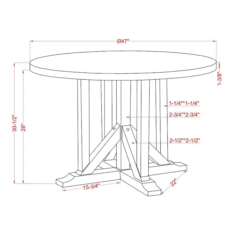 Furniture of America Derry Antique White & Dark Oak 47-inch Round Dining Table