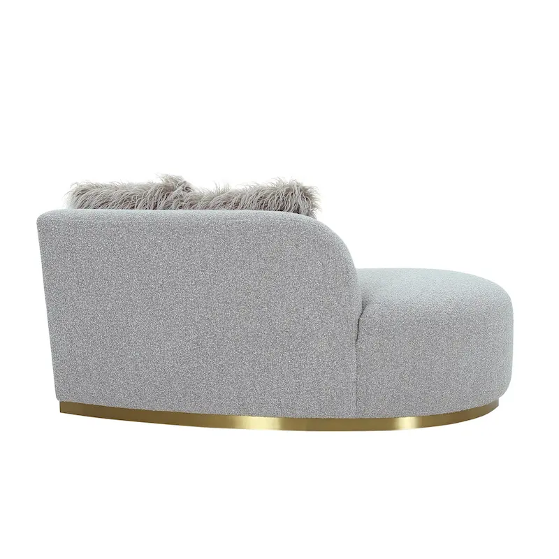 Pasargad Home Simona Curved Sofa with 3 Pillow Included