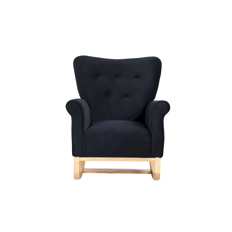 Tufted Rocking Chair with Wood Legs