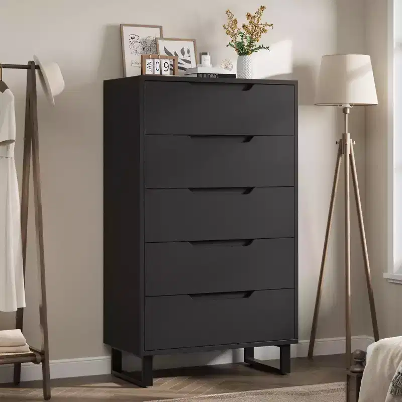 5 Dresser for Bedroom, , Wooden Closet Chest Storage Freestanding Vertical Drawer for Living Room