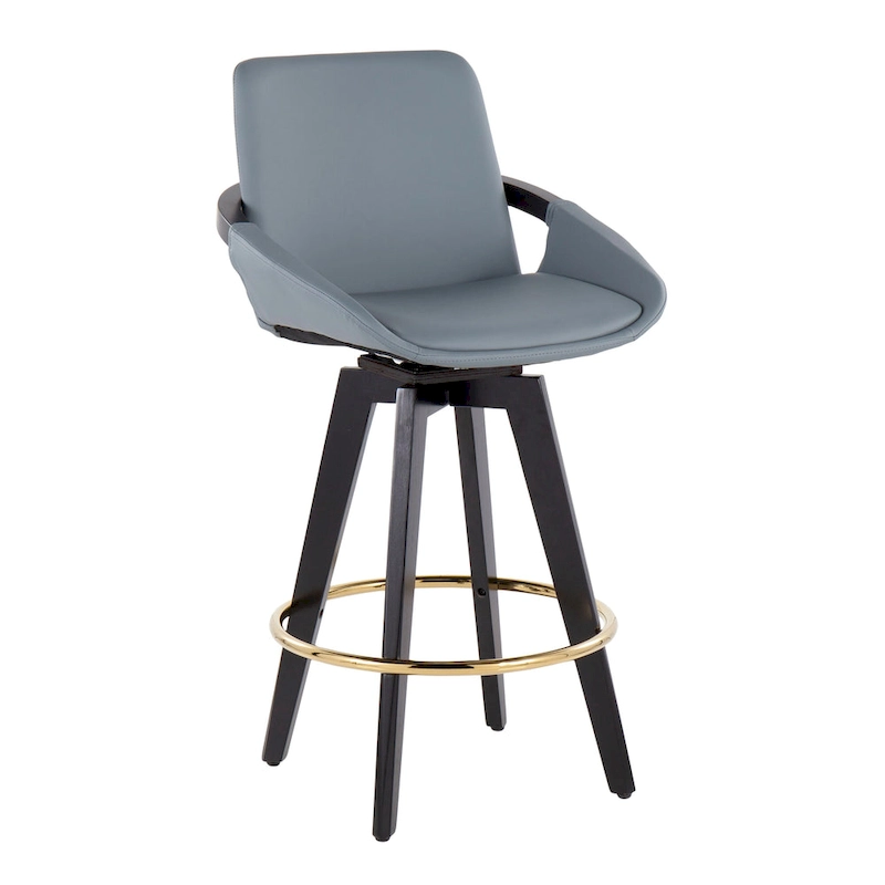 Carson Carrington Pugo Fixed-Height Counter Stool with Black Wood Base (Set of 2)