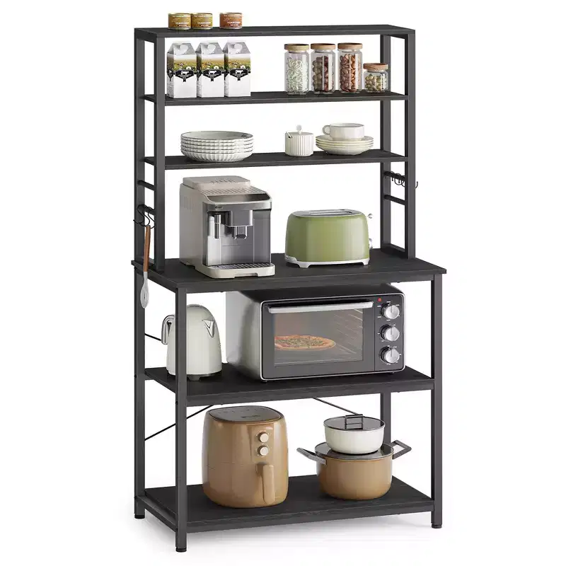 Baker's Rack Microwave Oven Stand – Kitchen Tall Utility Storage Shelf