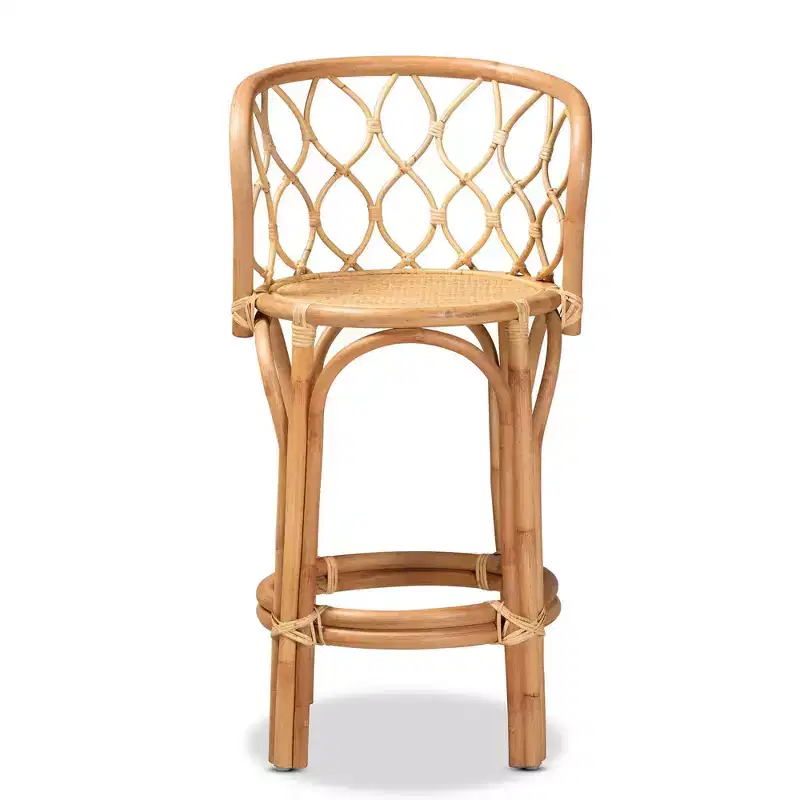 Rattan Counter Height Barstool Natural - Handmade, Fully Assembled