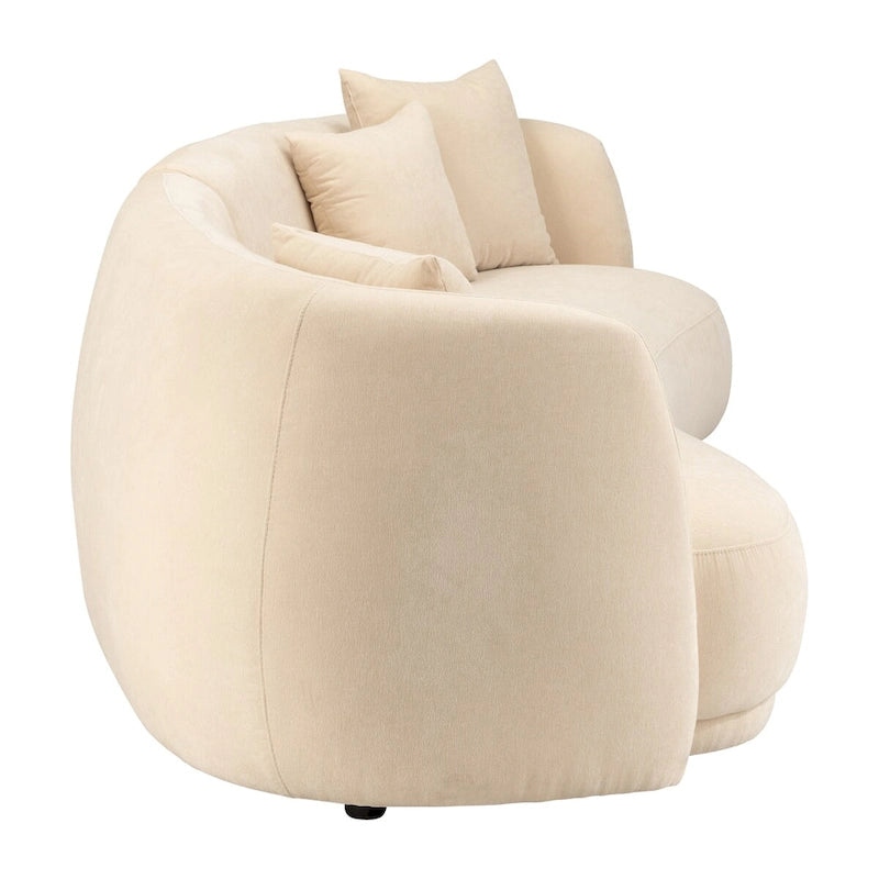 Neutral Modern 4 Seat Rectangle Curved Sofa - 117 x 49 x 31
