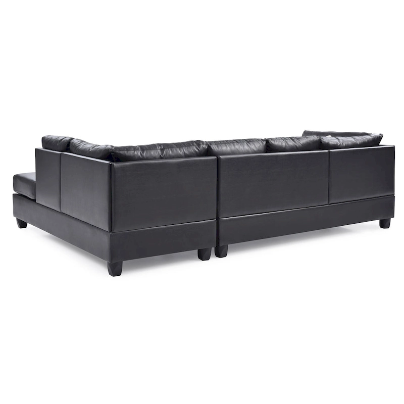 Malone L-shaped Reversible Faux Leather Sectional Sofa