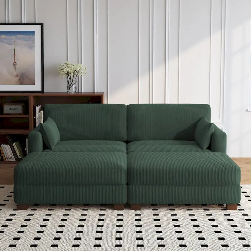 88 Convertible Larger Couch Modular Sectional Sofa Set