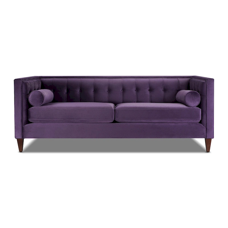 Jack 84 Mid-Century Modern Tuxedo Sofa with Bolster Pillows