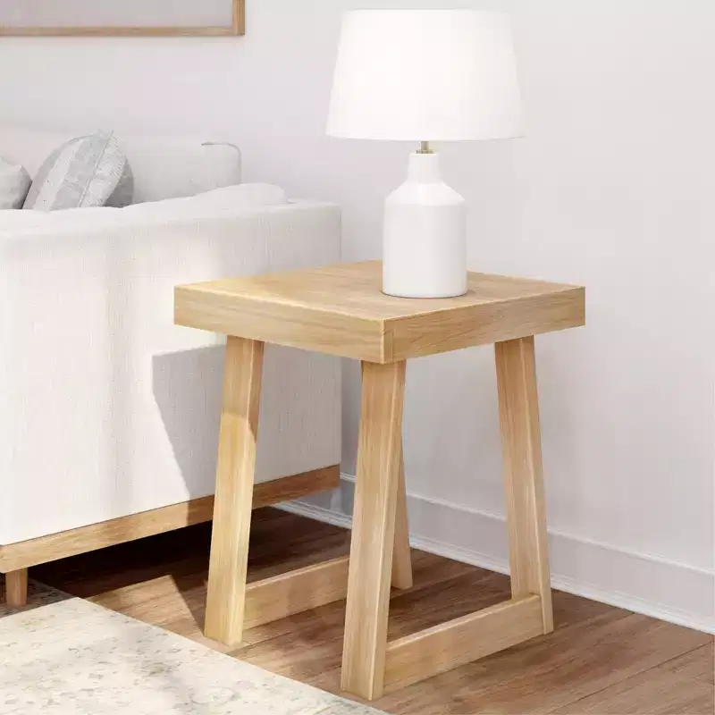 Plank+Beam Solid Wood Classic Square Side Table, 20 Sofa Table for Living Room, End Table