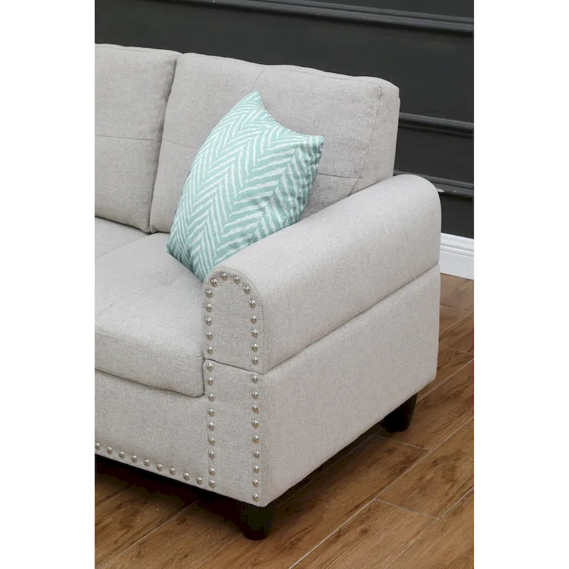 Alger 98 Wide Left Hand Facing Sofa & Chaise with Ottoman