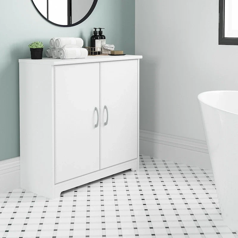 Cabot Small Bathroom Storage Cabinet with Doors by Bush Furniture