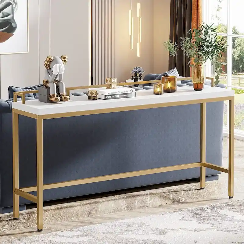 70.9 Extra Long Sofa Console Table, Behind The Couch Table Narrow Entryway Table
