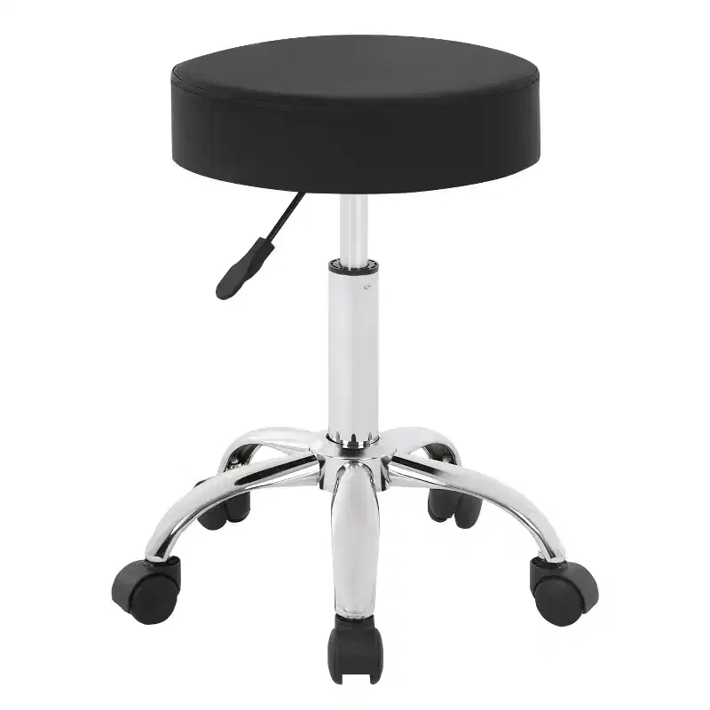 Round Rolling Swivel Stool with 5 Wheels, Adjustable Height, 250 lbs