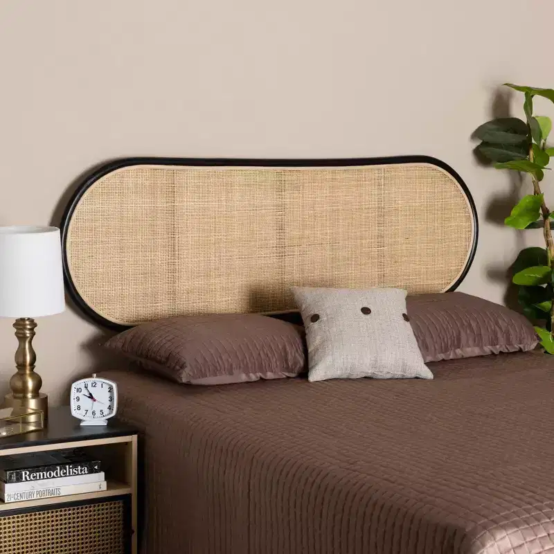 bali & pari Reegan Modern Bohemian Rattan Standalone Headboard