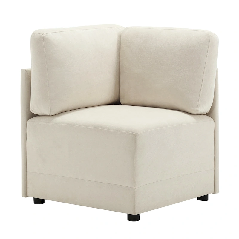 Modern Modular 3 Piece Reversible Sectional Linen Sofa Couch Optional in Free Combination