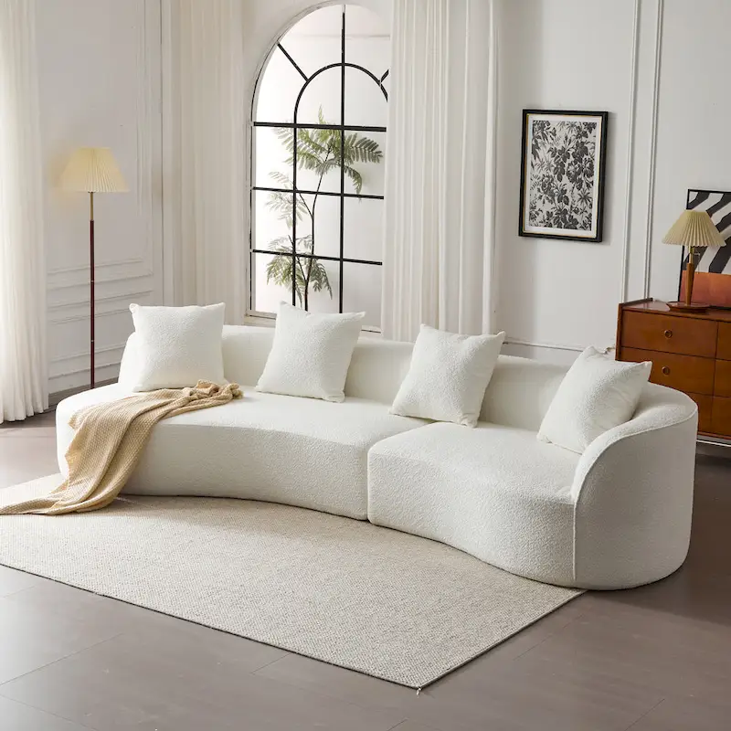 Christopher Knight Home - Linda Fabric Curved Sectional Sofa
